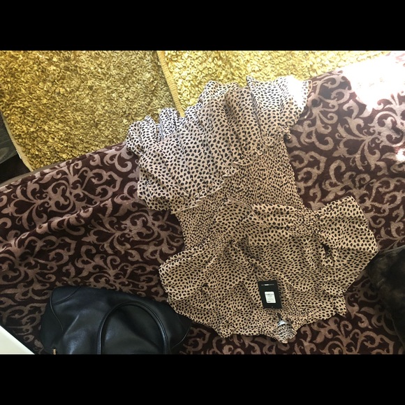 Cheetah Print Ruffled Mini Dress - Picture 2 of 3